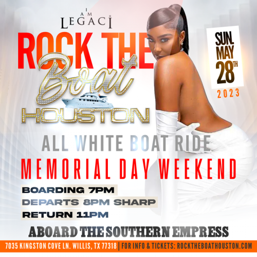 ROCK THE BOAT HOUSTON ALL WHITE BOAT RIDE PARTY MEMORIAL DAY WEEKEND 2023