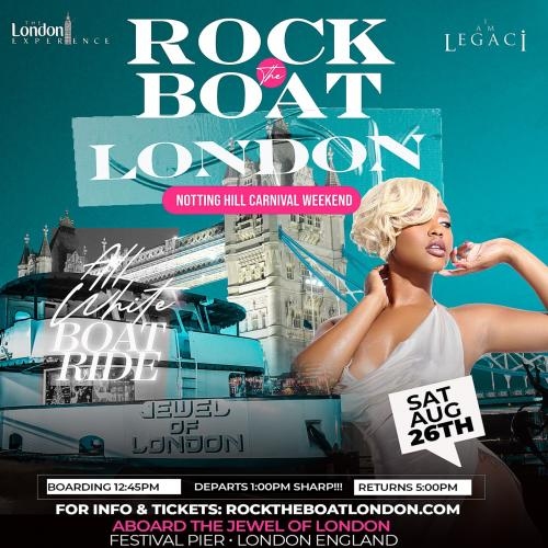 ROCK THE BOAT LONDON ALL WHITE BOAT RIDE PARTY | NOTTING HILL CARNIVAL 2023 