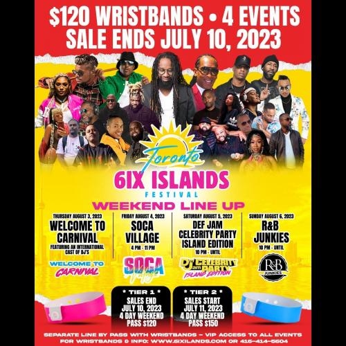 6ix Islands Festival - Weekend Line Up