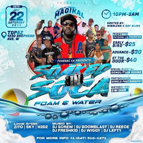 SOAKED IN SOCA