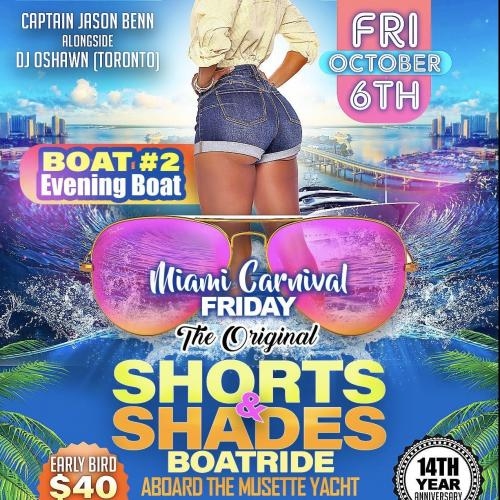 De Original Shorts & Shades Boatride Miami EVENING Cruise