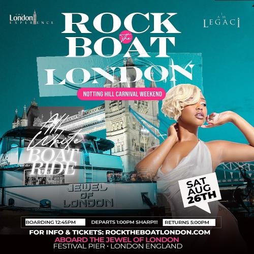 Rock The Boat London All White Boat Ride Party | Notting Hill Carnival 2023 