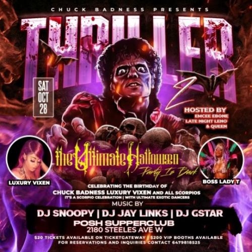 Chuck Badness Presents “Thriller 2”  The Ultimate Halloween Party Back