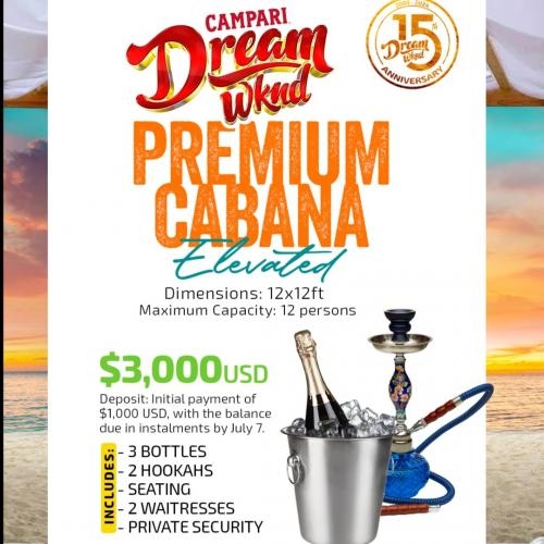 PREMIUM CABANA (ELEVATED) X 12 Persons 