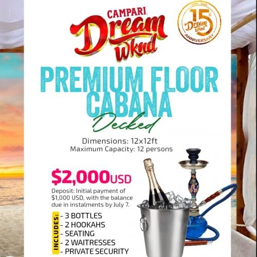 ULTRA FLOOR CABANA (DECKED) X 12 Persons