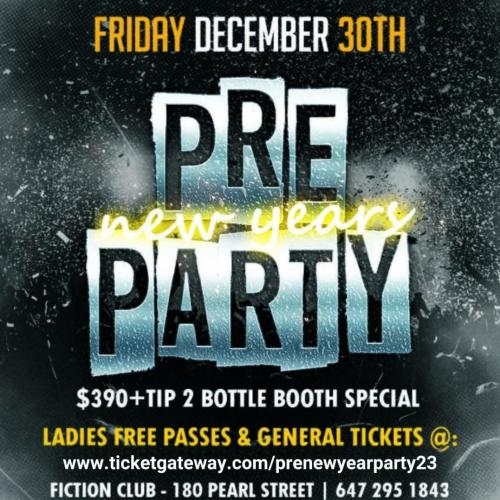 Pre New Years Party @ Fiction | Fri Dec 29 | Ladies Free 