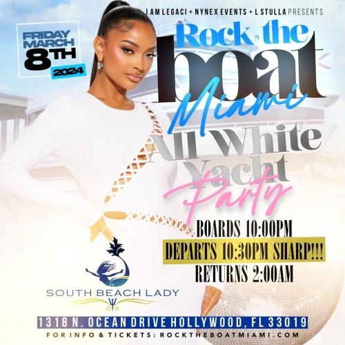 ROCK THE BOAT ALL WHITE BOAT RIDE PARTY JAZZ IN THE GARDENS SPRING BREAK WEEKEND