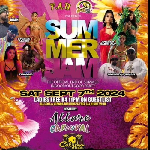 Summer Jam 2024 - Allure Carnival - End of Summer Indoor/Outdoor Party at Calypso Hut (Brampton)