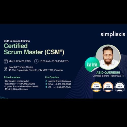 CSM Certification Training - Toronto - March 22nd and 23rd 2025