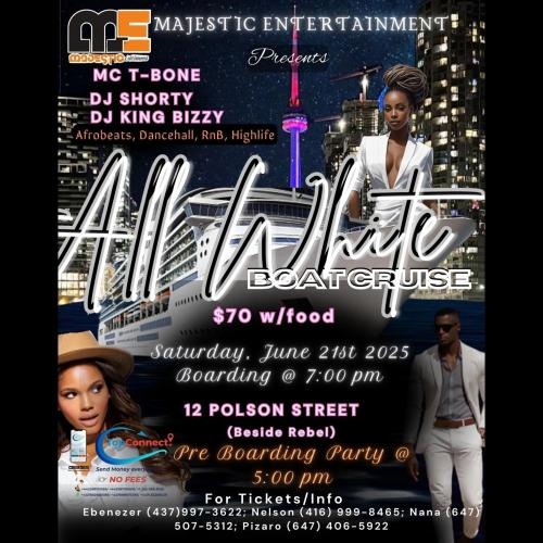 Toronto Summer All White Boat- Cruise Party 
