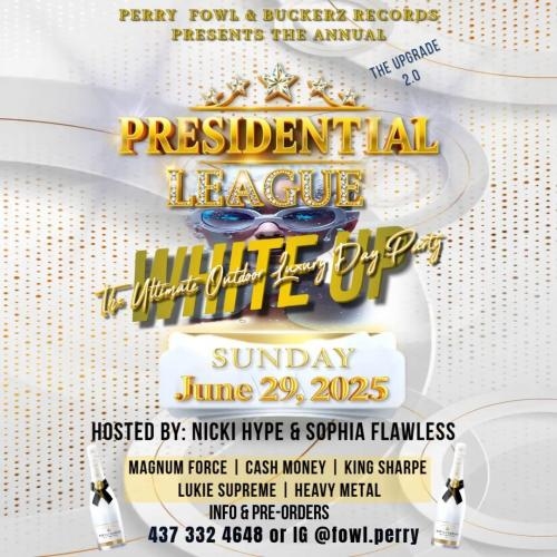 Presidential League All White Luxury Day Rave