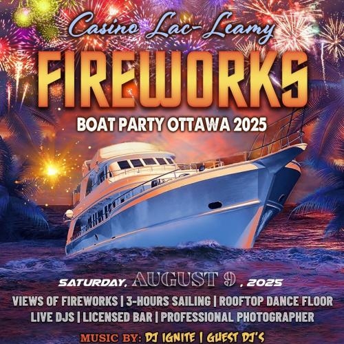 Casino Lac-Leamy Fireworks Boat Party Ottawa 2025 | Ottawa Fireworks Show 