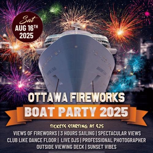 Ottawa Fireworks Boat Party Festival 2025 