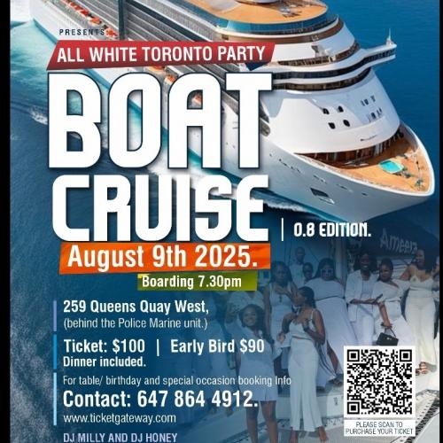 All white Toronto party boat cruise 