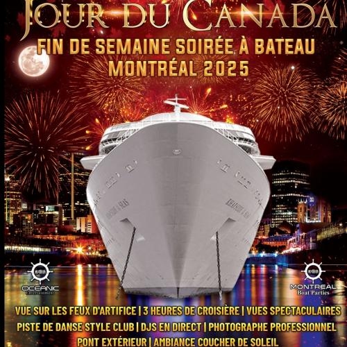 Soirée en Bateau de Feux d'Artifice de la Fête du Canada Montréal 2025