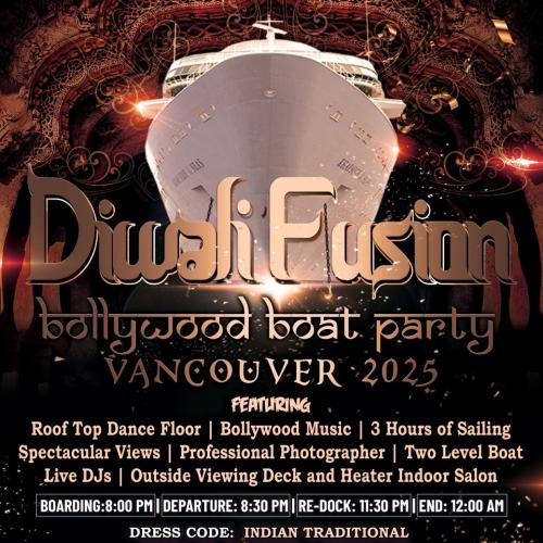 Diwali Fusion Bollywood Boat Party Vancouver 2025 | Diwali On The Water 