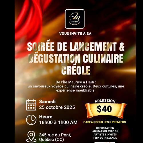 Sourée de lancement et dégustation culinaire créole : Kay M Traiteur