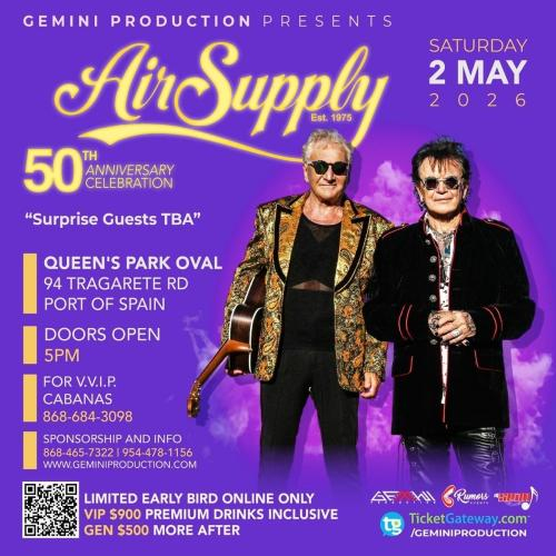 Air Supply 50th Anniversary Tour- Trinidad 