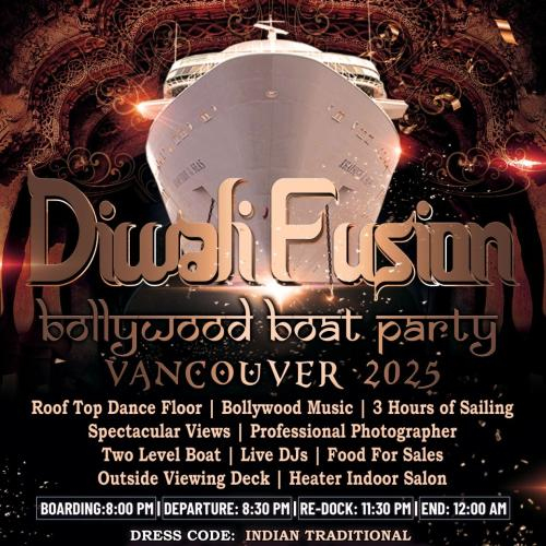 Diwali Fusion Bollywood Boat Party Vancouver 2025 | Diwali On The Water 