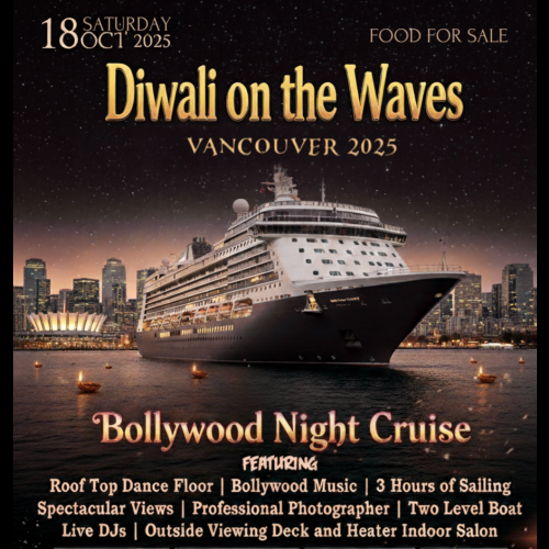 Diwali on the Waves Vancouver 2025 | Bollywood Night Cruise