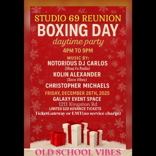 Studio 69 Reunion Old School Boxing Day Party