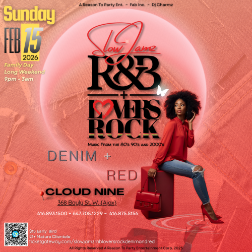 Slow Jamz | R n’ B + Lover’s Rock {Denim & Red Edition}