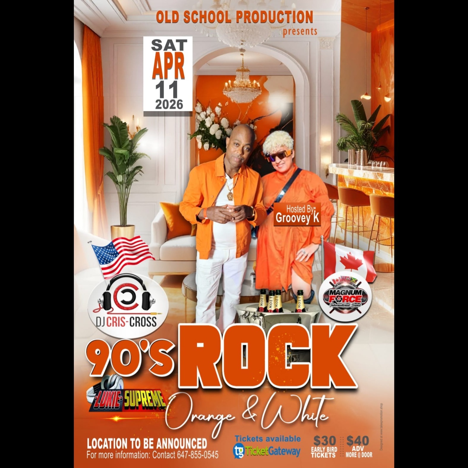 90’s Rock Orange & White 