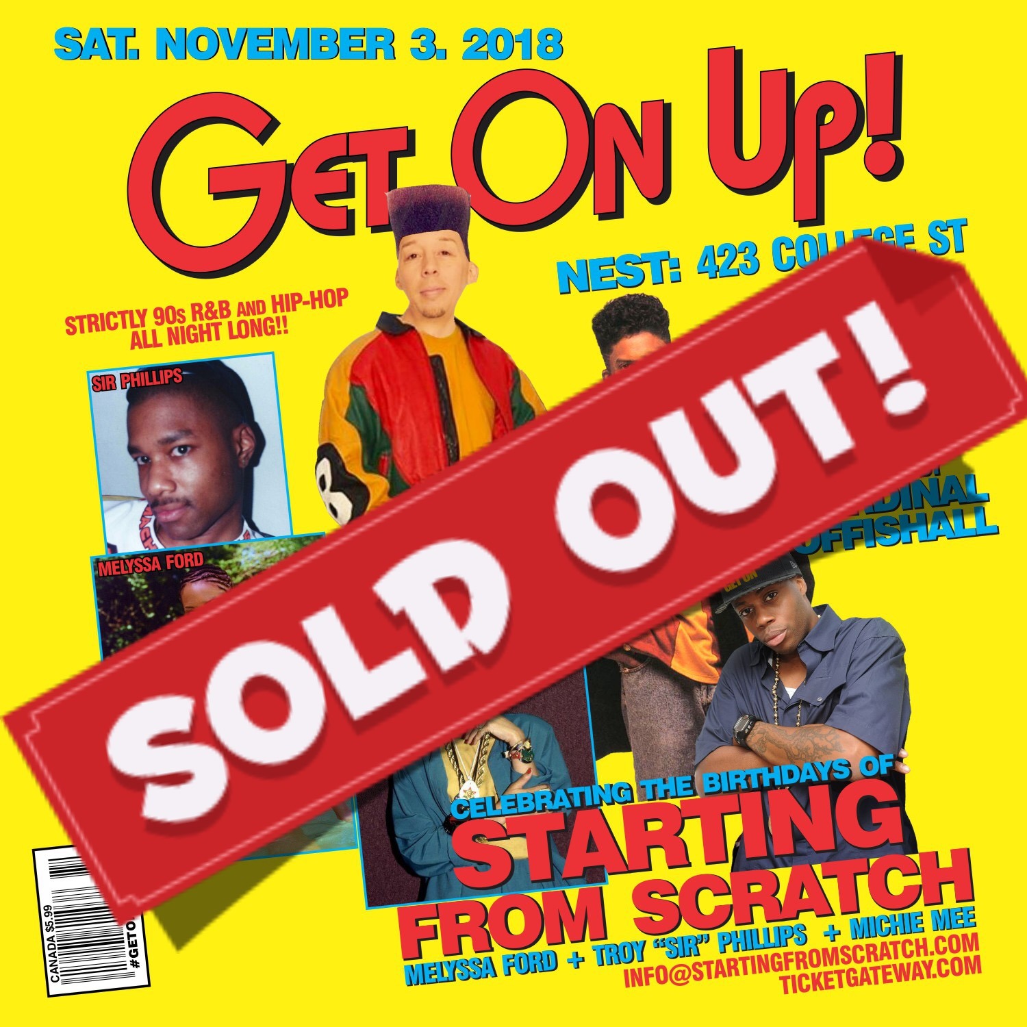 GET ON UP - 90s R&B/Hip Hop - Starting from Scratch Bday Feat Special Ed