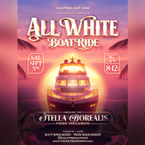 Calypso Hut One & Caribbean Tropics ALL WHITE BOAT RIDE 