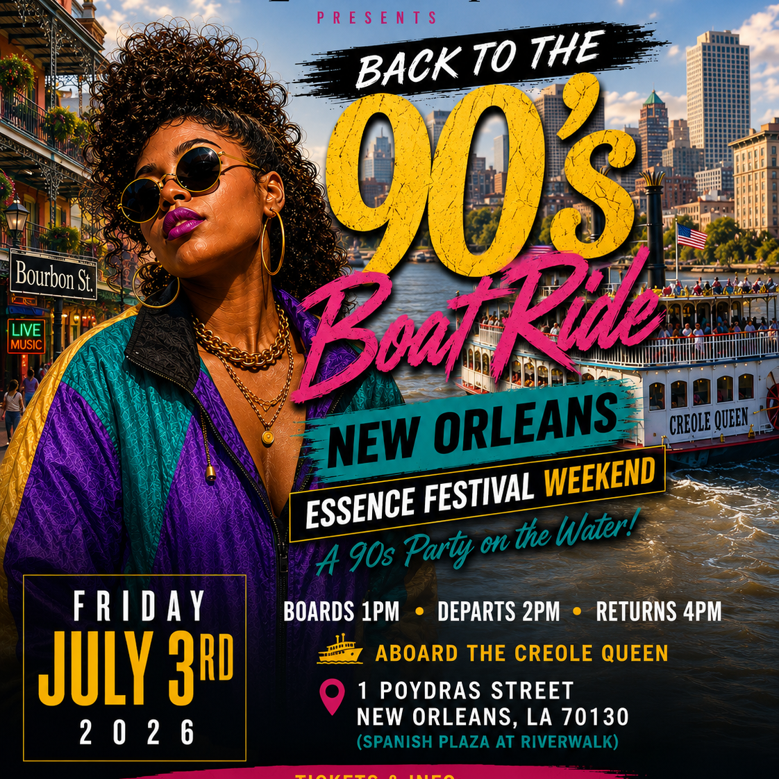 Back to the 90s Boat Ride – Essence Fest Weekend 2026 in NOLA 