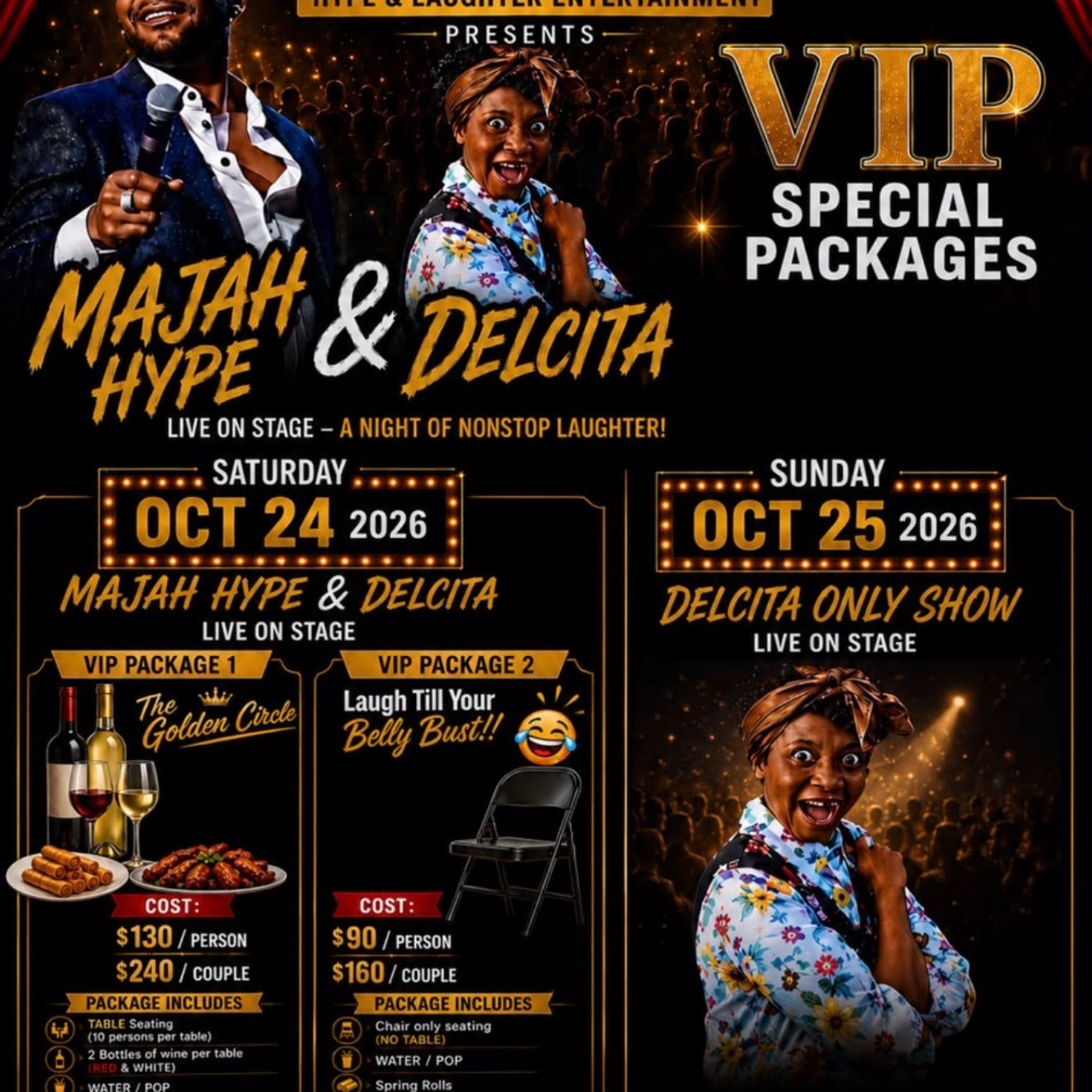 Majah hype & delcita live in a comedy show 
