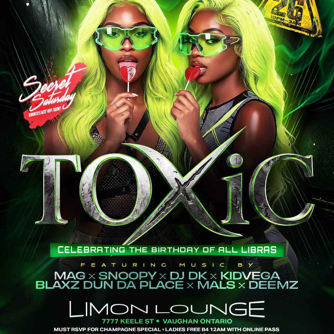 Toxic | Sat Sept 26 | Secret Saturdays @ Limon Lounge 