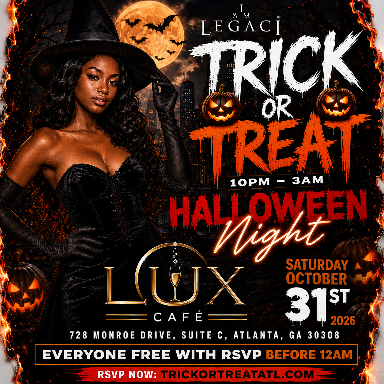 Atlanta’s Biggest FREE Halloween Party 2026 | Trick or Treat at Lux Café 