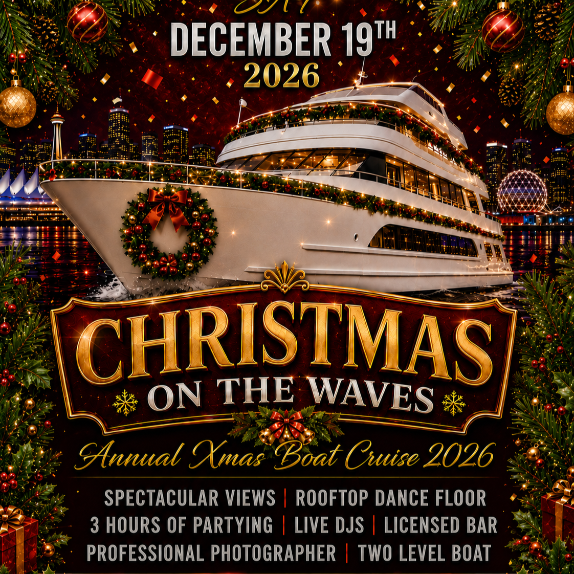 Christmas on the Waves | Annual Xmas Boat Cruise Vancouver 2026 