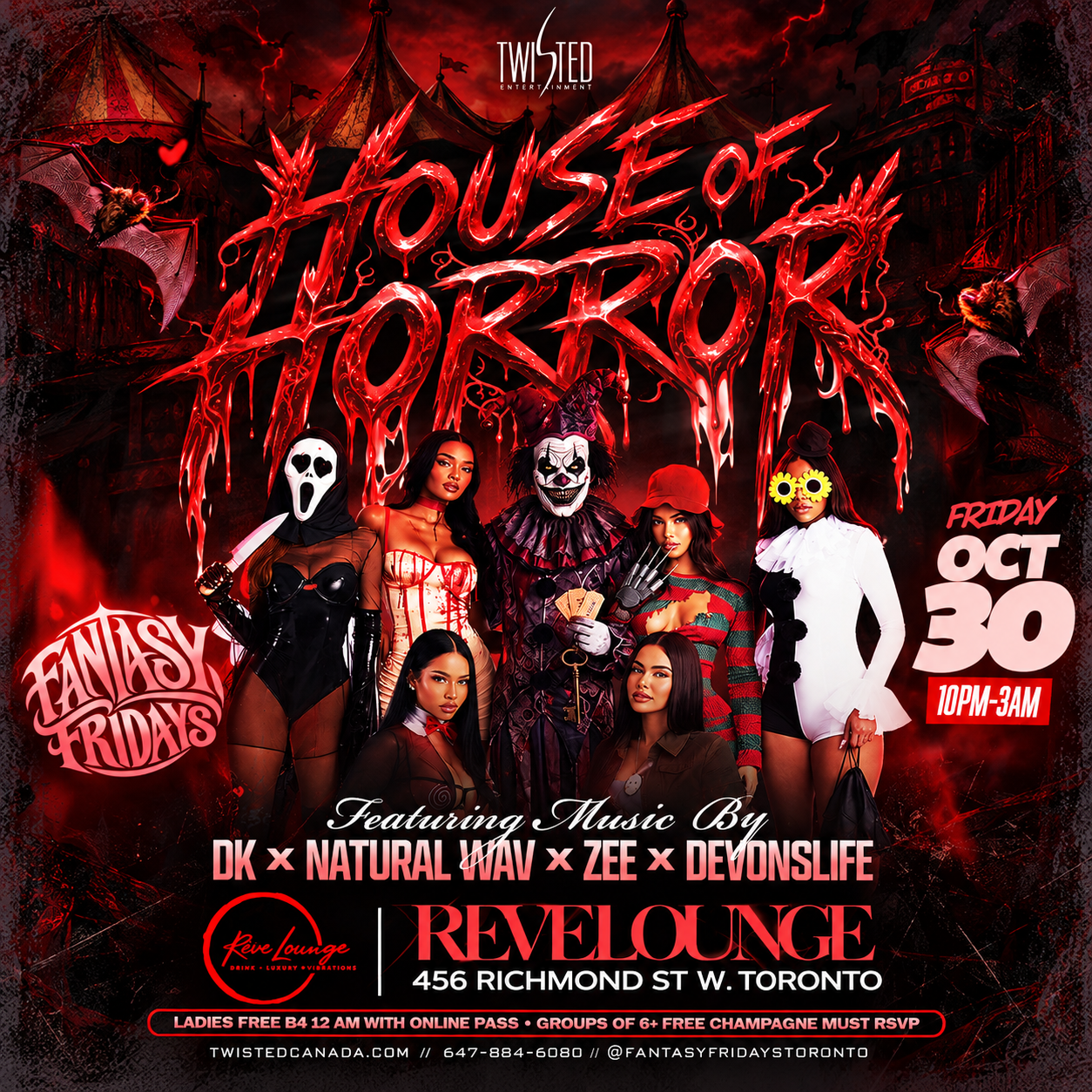 House of Horror | Fantasy Fridays | Fri Oct 30 | Reve Lounge 