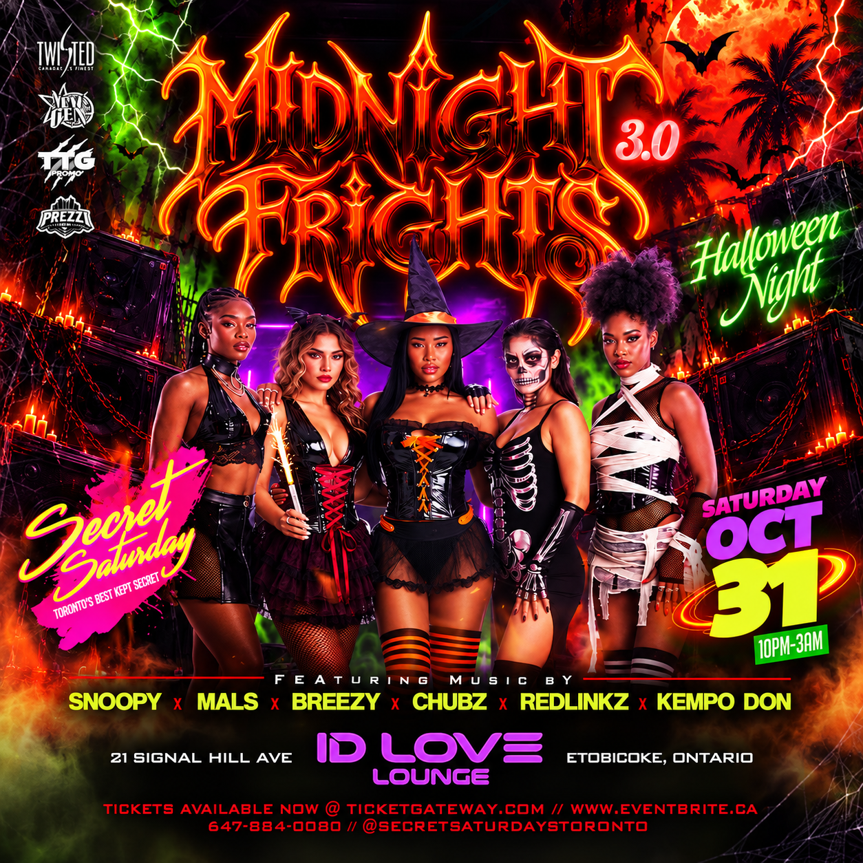 Midnight Frights | Secret Saturdays | Halloween Oct 31 | ID Love Lounge 
