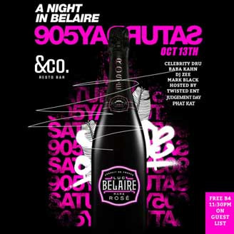 905 Saturdays Belaire Nights at &Co restro and Bar (Mississauga) Everyone