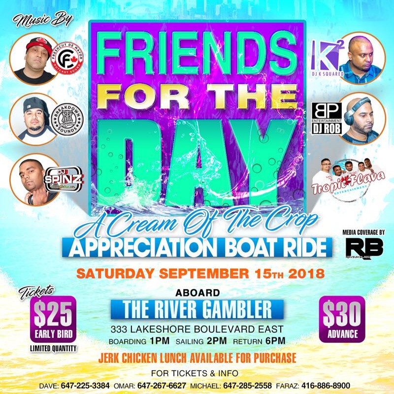 Friends For The Day - A Cream of the Crop Appreciation Boat Ride