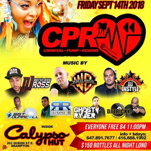 CARINVAL PUMP REWIND @CALYPSO HUT (BRAMPTON)FEAT: DJ WHITEBWOY