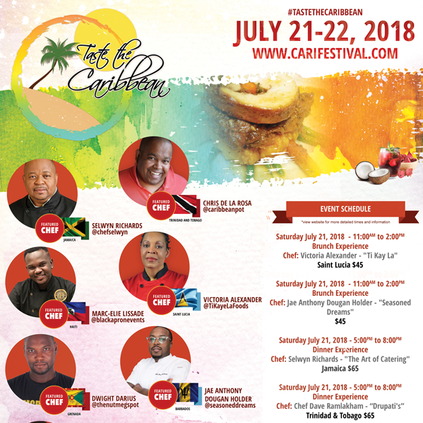 Taste the Caribbean | Sunday July 22nd 2018
