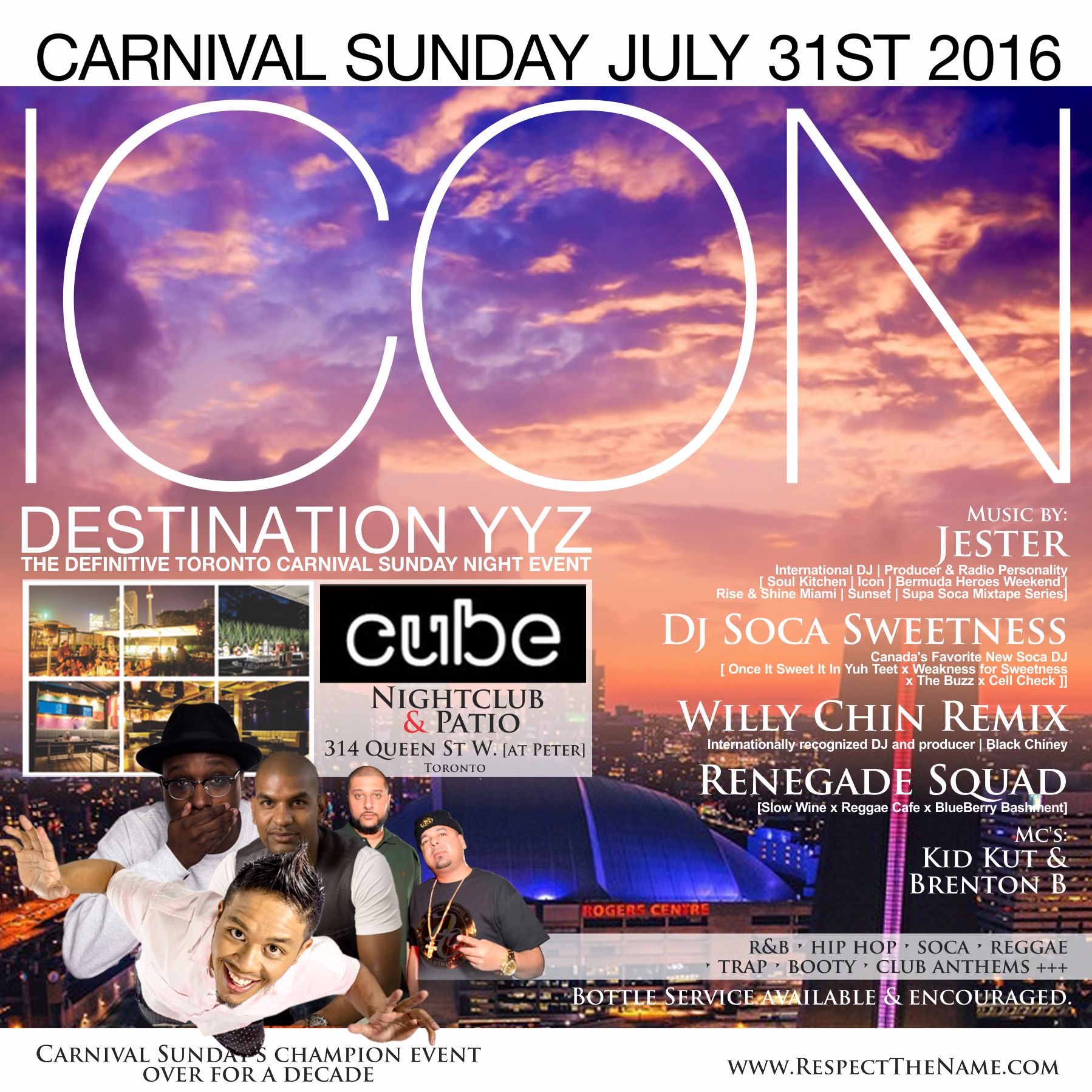 ICON: DESTINATION YYZ - The Definitive Toronto Carnival Sunday Night Event