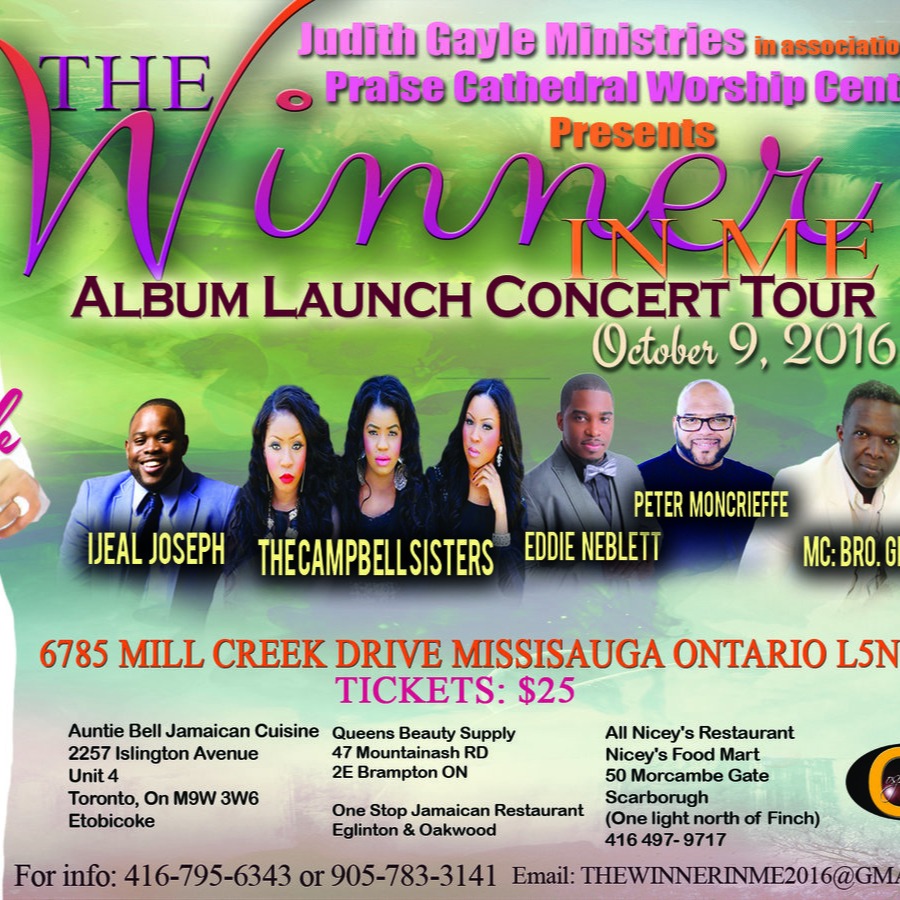 Judith Gayle The Winner In Me Album Launch Concert Tour // October 9th 