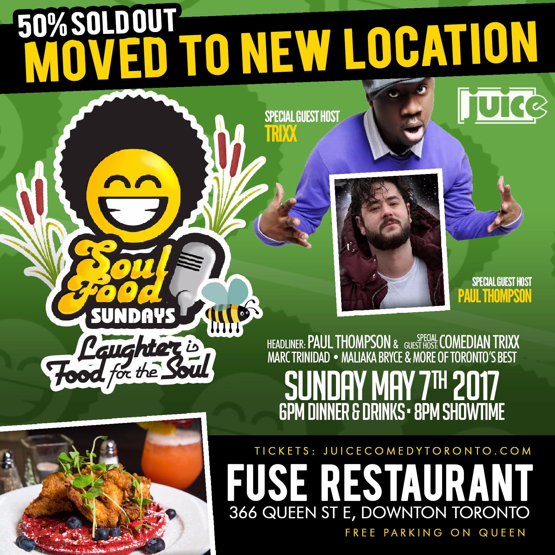 JUICE presents Soul Food Sundays MOVED TO FUSE RESTAURANT