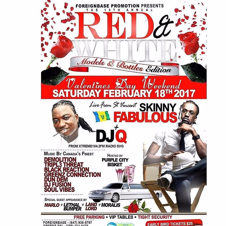 RED AND WHITE FEATURUING LIVE OUT OF ST VINCENT SKINNY FABULOUS AND DJ Q