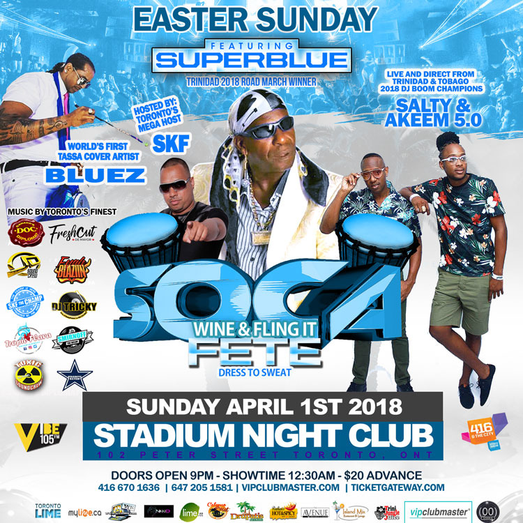 SUPER BLUE - EASTER SUNDAY APRIL 1ST 2018 AT STADIUM NIGHTCLUB