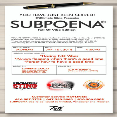 SUBPOENA FULL OF VIBE EDITION