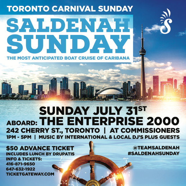SALDENAH SUNDAY Boat Cruise - Toronto Carnival Sunday