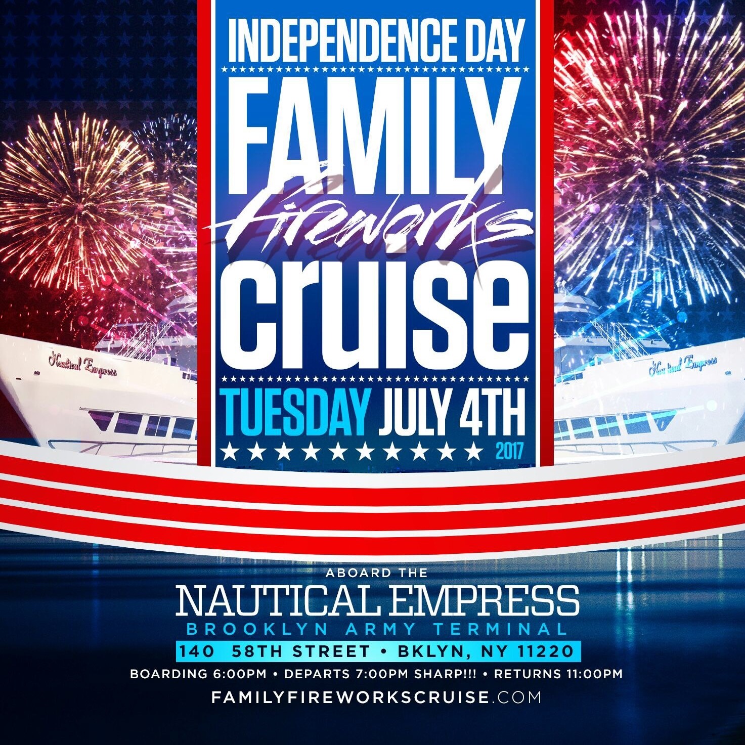 4th of JULY INDEPENDENCE DAY 2017 FAMILY FIREWORKS CRUISE BROOKLYN