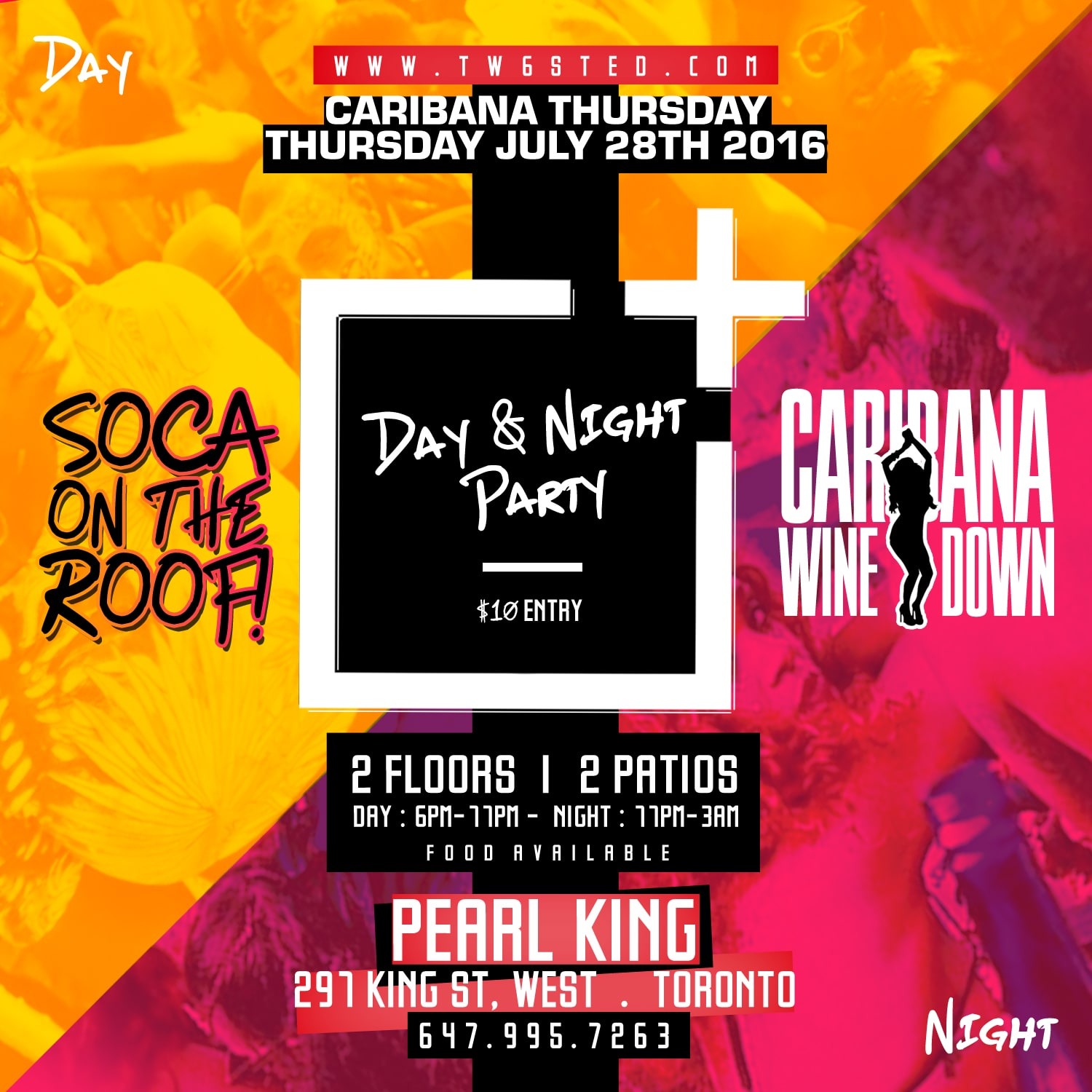 SOCA ON THE ROOF + CARIBANA WINE DOWNâ˜… Day & Night Partyâ˜… Caribana Thursday