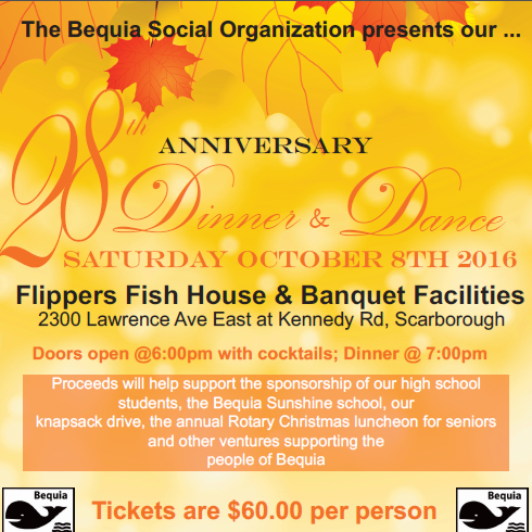 Bequia Social Organization 28th Anniversary Dinner & Dance 